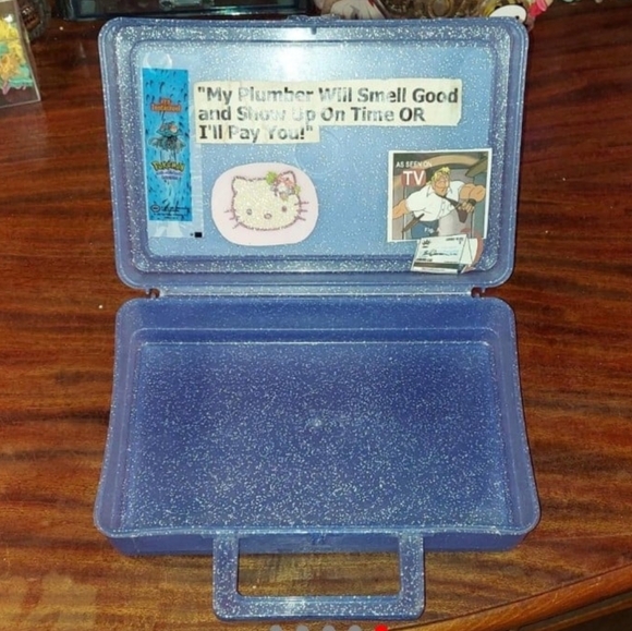 Vintage care bears blue grumpybear glitter embedded lunchbox - Picture 5 of 5